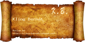 Kling Bernát névjegykártya